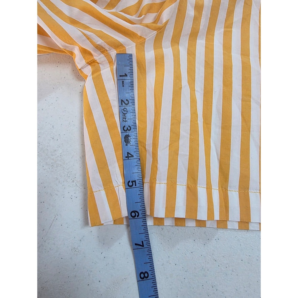 The Drop Womens Jada High 2X Yellow White Striped Cotton Drawstring Loose Short - Picture 7 of 12